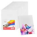 Artlicious 絵画用キャンバス - 8 x 10 インチの空白の白いキャンバスボード 12 枚パック - 油絵具、アクリル絵具、水彩絵具用の綿 100%...
