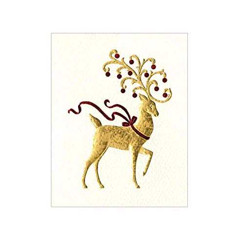 Caspari トナカイ ギフト封入カード、封筒付き 20 枚 Caspari Reindeer Gift Enclosure Cards, 20 with E...
