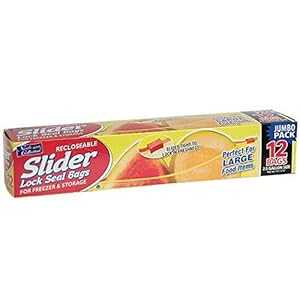 Nicole ホーム コレクション スライダー タブ 2.5 ガロン 食品保存袋 12 枚パック、2.5 ガロン、透明、..