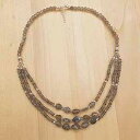 グレー ラブラドライト ビーズ ステートメント ネックレス スターリング シルバーパーツ付き 彼女のジュエリーへのギフト anushruti Grey Labr...
