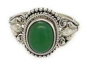 Natural Rocks by Kala Natural Green Chrysoprase 925 Solid Sterling Sil...