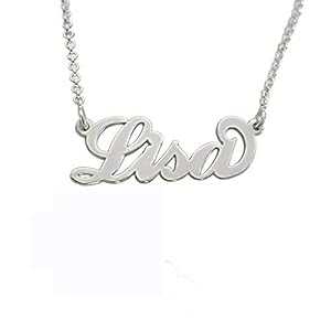 パーソナライズされたリサネームネックレス、カスタムメイド在庫、スターリングシルバー Hilis Jewelry Personalized Lisa Name Necklace, Custom made in stock, Sterling Silver パーソナライズされたリサネームネックレス、カスタムメイド在庫、スターリングシルバー Hilis Jewelry Personalized Lisa Name Necklace, Custom made in stock, Sterling Silver