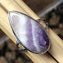 本物のアメジスト レース瑪瑙 925 ソリッド スターリング シルバー リング サイズ 8.25 Natural Rocks by Kala Genuine Amethyst Lace Agate 925 Solid Sterling Silver Ring Size 8.25