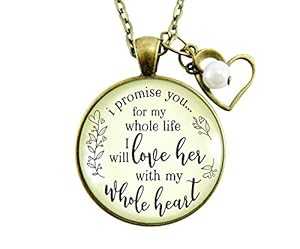 Gutsy Goodness 36 インチ 義母ネックレス I Promise To Love Her Gift 新郎 ウェディング ジュエリー Gutsy Goodness 36" Mother-In-Law Necklace I Promise To Love Her Gift Groom Wedding Jewelry