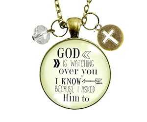 Gutsy Goodness 24 インチ フェイス ネックレス 彼はあなたを見守っています ヴィンテージ チャーム ジュエリー Gutsy Goodness 24" Faith Necklace He is Watching Over You Vintage Charm Jewelry