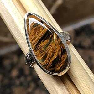 本物のピーターサイト 925 ソリッド スターリング シルバー リング サイズ 7 Natural Rocks by Kala Genuine Pietersite 925 Solid Sterling Silver Ring Size 7 本物のピーターサイト 925 ソリッド スターリング シルバー リング サイズ 7 Natural Rocks by Kala Genuine Pietersite 925 Solid Sterling Silver Ring Size 7