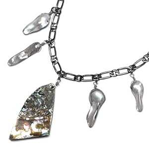 グレー ブリスター養殖パール アワビ レクタングル ヘビー ガンメタル チェーン ネックレス Meredithbead Gray Blister Cultured Pearl Abalone Rectangle Heavy Gunmetal Chain Necklace グレー ブリスター養殖パール アワビ レクタングル ヘビー ガンメタル チェーン ネックレス Meredithbead Gray Blister Cultured Pearl Abalone Rectangle Heavy Gunmetal Chain Necklace