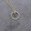 エメラルドグリーンの宝石ゴールドフィルドサークルペンダントジュエリーギフト女性用 16 インチ Designed by Stacey Jewelry, LLC ...