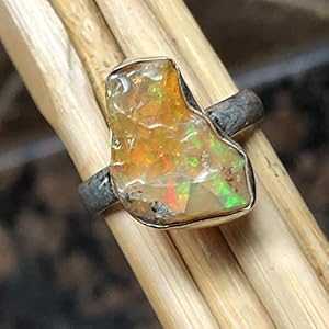 天然エチオピア オパール 925 ソリッド スターリング シルバー リング サイズ 8.75 Natural Rocks by Kala Natural Ethiopian Opal 925 Solid Sterling Silver Ring Size 8.75