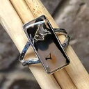 天然トルコスティックと擬似瑪瑙 925 スターリングシルバー リング サイズ 8.75 Natural Rocks by Kala Natural Turkish stick and Pseudomorph Agate 925 Sterling Silver Ring Size 8.75