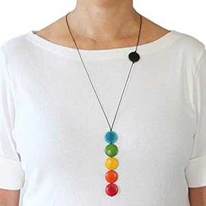 コイン タグア ネックレス マルチカラー ハンドメイド FLORAMA Natural Jewelry Coins Tagua Necklace Multicolor Handmade