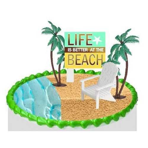 ビーチチェア ヤシの木 海側 ケーキ/食品/カップケーキ デコレーション 植物 ツリートッパーピック プ..