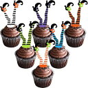 Boao 48 Pieces Halloween Cupcake Decorations Witch Leg Feet Cupcake Toppers Witch Boot Cake Picks Happy Halloween Props for Halloween Theme Birthday Party Favors Supplies (48)