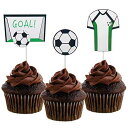 Morndew 20 個スポーツファン サッカーシャツ付き サッカーゴール カップケーキトッパー テーマパーティー 誕生日パーティー ウェディングパーティーデコレーション用 Morndew 20 PCS Sports Fan with Soccer Shirt Football Goal Cupcake Toppers for