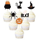 Ercadio 36 Pack Halloween Cupcake Toppers Witch Hat Spider Pumpkin Ghost Cat Cupcake Picks Baby Shower Birthday Halloween Themed Party Cake Decorations Supplies