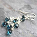 ダングリング ロンドン ブルー トパーズ イヤリング スターリング シルバー 繊細なカスケード ジェムストーン ティアドロップ Aerides Designs Dangling London Blue Topaz Earrings Sterling Silver Delicate Cascade Gemstone Teardrops