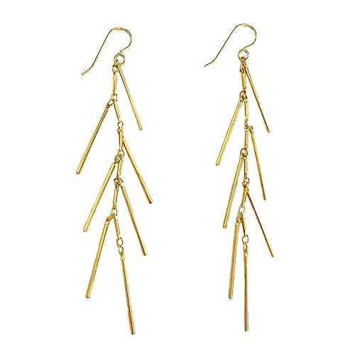 Melanie Golden Artisan Jewelry Textured Pattern Tassel Fringe Dangle Drop Earrings Multiple Styl..