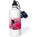 3dRose Lady Virgo in Pink and Black Swirls Zodiac Collection Sports Water Bottle...