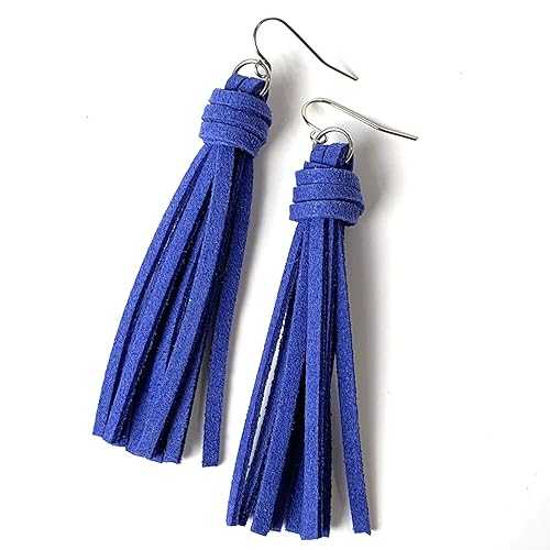 Tassel Earrings for Women - Faux Suede Leather (Cobalt Blue) Lindsay Streem Designs Tassel Earri..