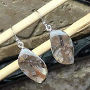 天然トルコスティックと擬似瑪瑙 925 スターリングシルバー イヤリング 40mm Natural Rocks by Kala Natural Turkish stick and Pseudomorph Agate 925 Sterling Silver Earrings 40mm