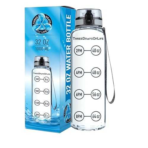 Glomarket㤨Three Drops of Life Time Marked Water Bottle, Clear Sports Timed Bottle 32 oz, Best for Measuring Water Intake, Tritan BPA-Free One Liter Hydration Tracker Three Drops of Life Time Marked Water Bottle, Clear Sports TפβǤʤ6,891ߤˤʤޤ