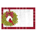 クリスマスチェック柄枢機卿エンクロージャーカード/ギフトタグ - 3 1/2 x 2 1/4インチ。(50) NW Christmas Plaid Cardin...