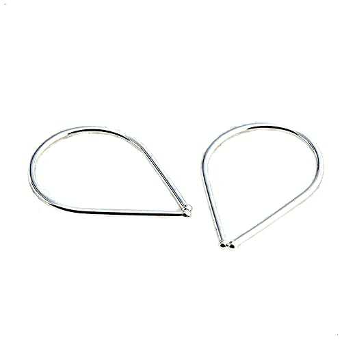 Fashion Art Jewelry 17mm Sterling Silver 20 GA Upside Down Hoop Earrings Teardrop Hypoallergenic..
