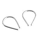 Fashion Art Jewelry 12mm Small Sterling Silver 20 GA Teardrop Hoop Horseshoe Arc Huggie Hoop Piercing Earrings (Sterling Silver 12mm/20 gauge) HW