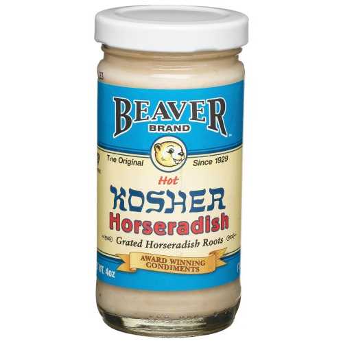 ビーバートン ホットホースラディッシュ (コーシャ)、4オンス瓶 (12個パック) Beaverton Hot Horseradi..