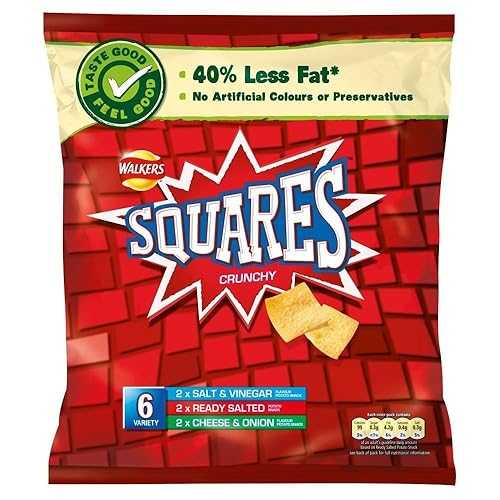 ウォーカーズ スクエア - バラエティ (6x22g) - 2 個パック Walkers (Crisps, Snacks & Dips) Walkers Squares - Variety (6x22g) - Pack of 2