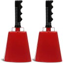 BLUE PANDA 9.5-inch Cowbells for Sporting Events - Percussion Noise Makers for Sporting Events with Handle for Football Games, Stadiums (Red), Pack of 2 BLUE PANDA 9.5-inch Cowbells for Sporting Events - Percussion Noi