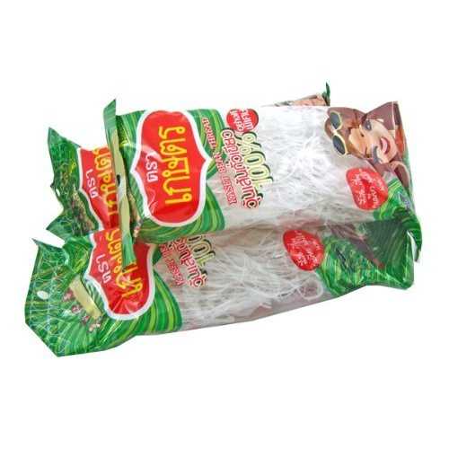 Kaset Brand タイ豆糸春雨ヌードル - 4.2オンス (3袋) Kaset Brand Thai Bean Thread Glass Noodles - ..