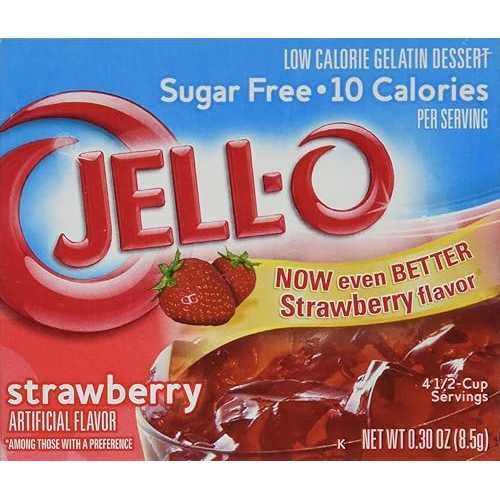 Jell-O シュガーフリー ストロベリー ゼラチン、0.30 オンス、4 個 Jell-O Sugar-Free Strawberry Gela..