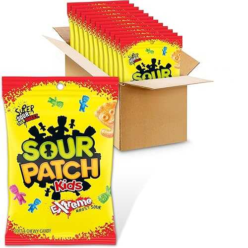 SOUR PATCH KIDS Extreme Sour Soft & Chewy Candy, Bulk Candy, 12 - 7.2 oz Bags