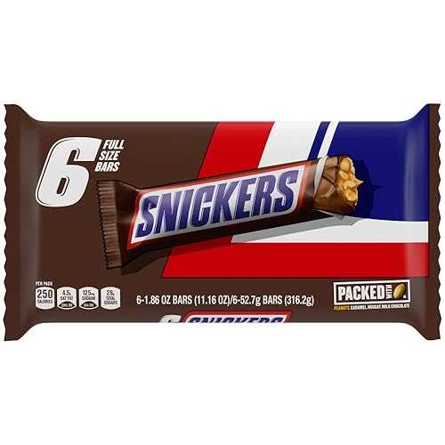 SNICKERS Full Size Milk Chocolate Candy Bars Father’s Day Gift - 11.16 oz, 6 Chocolate Bars Pack SNICKERS Full Size Milk Chocolate Candy Bars Father s Day Gift - 11.16 oz, 6 Chocolate Bars Pack
