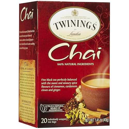 トワイニング チャイ ティー、ティーバッグ、20 カラット、1.41 オンス Twinings Chai Tea, Tea Bags, ..