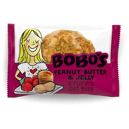 Bobo's Oat Stuff'd Bites, Peanut Butter & Jelly, 1.3 oz Bites (30 Pack Box), Gluten Free Whole G..
