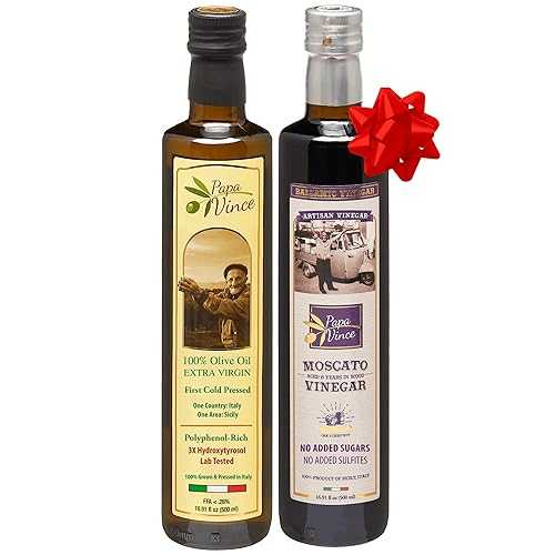 Papa Vince Extra Virgin Olive Oil & Balsamic Set - EVOO First Cold Pressed Dec 2023/24, Balsamic..