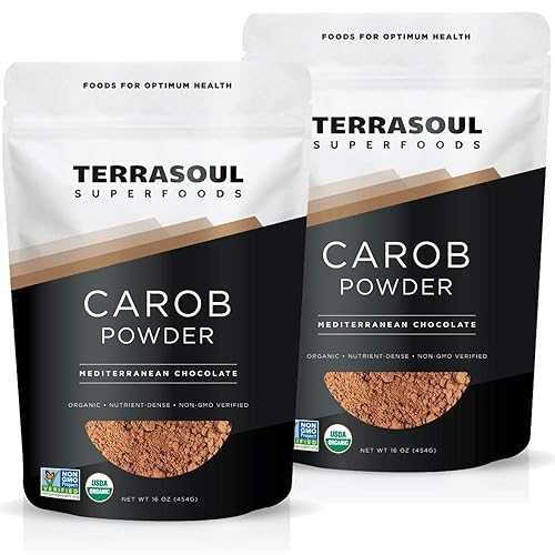 Terrasoul Superfoods オーガニック キャロブ パウダー、2 ポンド (2 パック) - ココアパウダーの代替品 食物繊維が豊富 Terrasoul Sup..