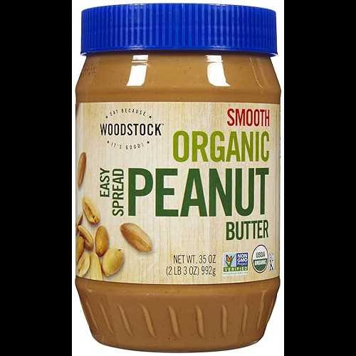 Woodstock Organic Smooth Peanut Butter, Salt Added, 35 oz