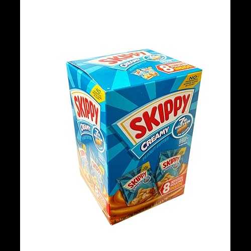 Skippy New Ceamy ピーナッツバター スプレッド オンザゴー ミニポーチ 8 個、1 パック (クリーミー) Skippy New Ceamy Peanut Butter Spread On-the-Go 8 Mini Pouches, 1 Pack (Creamy)
