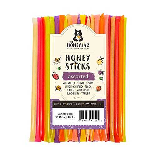 The Honey Jar Variety Pack Raw Honey Sticks - Pure Honey Straws For Te...