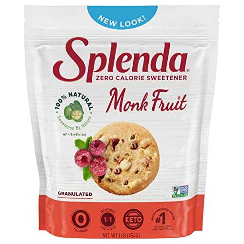 Splenda Naturals Monk Fruit Zero Calorie All Natural Granulated Sweete...