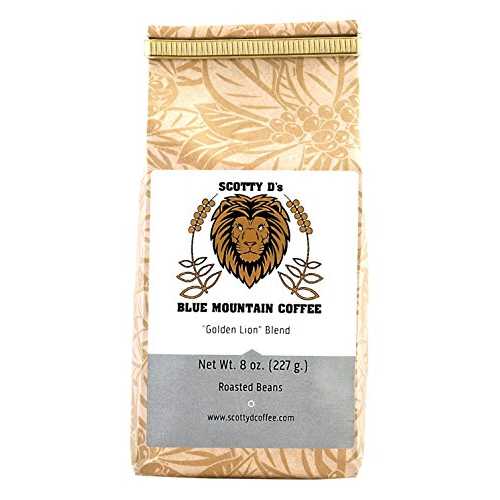 Scotty D's ジャマイカン コーヒー「ゴールデン ライオン」ブレンド - ジャマイカ ブルー マウンテン (全豆) (ミディアム ロースト) 8 オンス Scotty D's Jamaican Coffee "Golden Lion" Blend-Jamaican Blue Mountain(Whole Bean) (Medi