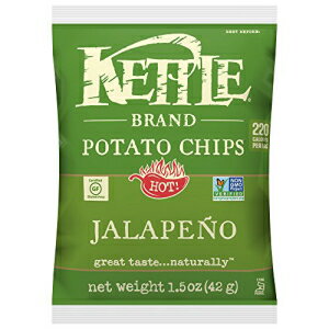 Kettle Brand ポテトチップス、ハラペーニョ、シングルサーブ 1.5 オンスバッグ (64 個パック) Kettle Brand Potato Chips, Jalapeno, Single-Serve 1.5 Ounce Bags (Pack of 64)