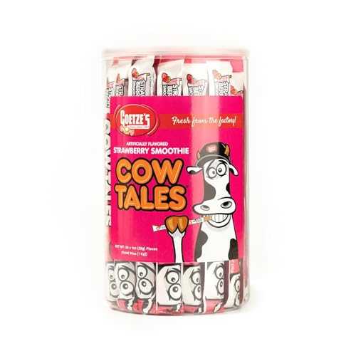 Goetze's Candy Strawberry Smoothie Cow Tales - 2.25 Pound Canister (36 Ounces) -...