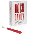Red Rock Candy Sugar Sticks - Strawberry Flavored - 12 Individually Wrapped Red ...
