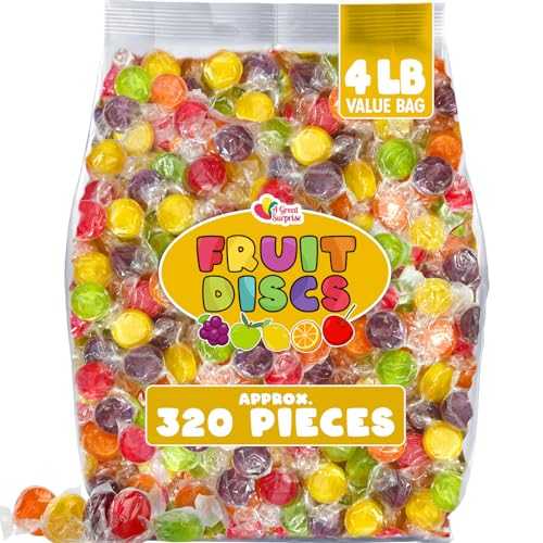 A Great Surprise Assorted Fruit Discs - 4 Pound Bag - Bulk Individually Wrapped ...