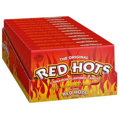 Wonka Red Hots, Cinnamon Flavored Hard Candy, 5.5 Ounce Theater Candy Boxes (Pac...