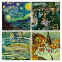 CoasterStone "Impressionists Collection" Absorbent Coasters, 4-1/4-Inch, Set of 4